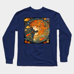 Art Nouveau Beautiful Woman Of The Waters Long Sleeve T-Shirt